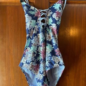 Corset Purple One-Piece Swimsuit